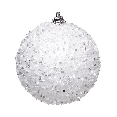Bolas de Natal Branco Nevado 8cm com 6 Un - Ref 1923544 Cromus