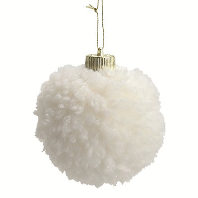Bolas de Natal Branco Nevado 8cm com 6Un - Ref 1004145 Cromus