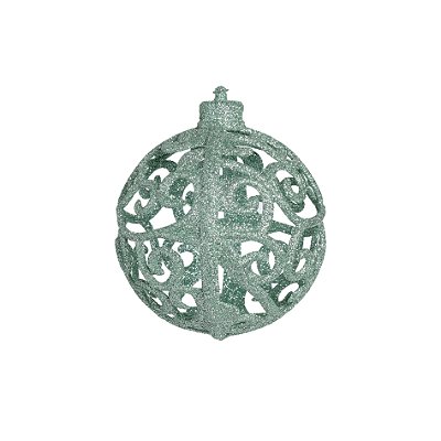Bolas de Natal Arabesco Verde Hortelã 8cm com 6Un - Ref 1205563 Cromus