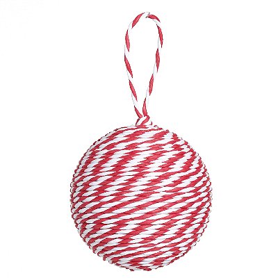 Bolas de Natal Cordas Vermelho e Branco Trend Candy 8cm com 6Un - Ref 1923816 Cromus