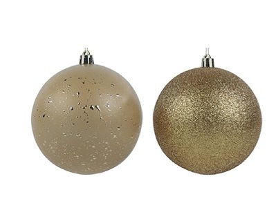 Bolas de Natal Sortida Dourada Chapiscado Metal Ouro 10cm com 4 Un - Ref 1069669 Cromus