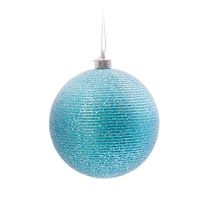 Bolas de Natal Listras Metálicas Azul Claro 10cm com 4 Un - Ref 1241947 Cromus
