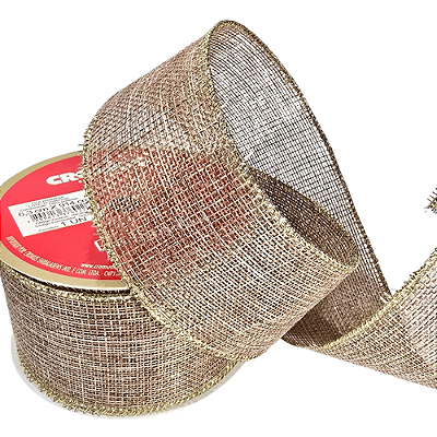 Fita Aramada Juta com Fio Dourado 6,3cmx9,14m - Ref 1923837 Cromus