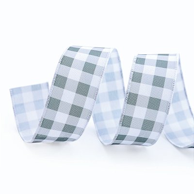 Fita Aramada Xadrez Verde Oliva e Branco 3,8X914cm - Ref 1117676 Cromus
