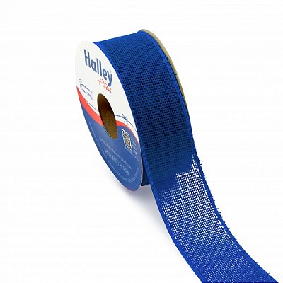 Fita Aramada de Juta Azul Escuro 3,5cmX914cm - Ref 10878 Halley