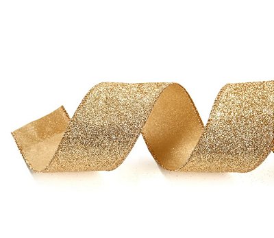 Fita Aramada de Natal Glitter Dourado 6,3cmx9,14m - Ref 1073424 Cromus