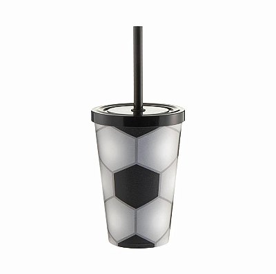 Copo com Tampa e Canudo 350ML Socker Futebol - Neoplas