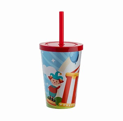Copo com Tampa e Canudo 350ML Circo- Neoplas
