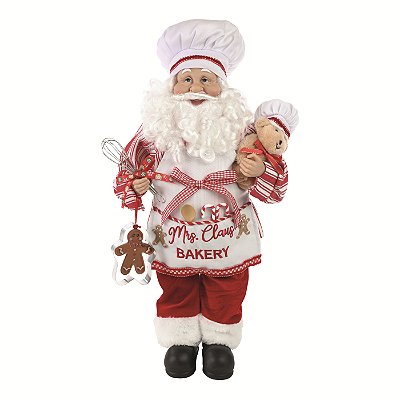 Boneco Papai Noel Mrs Claus Bakery 45cm - Ref 1072595 Cromus