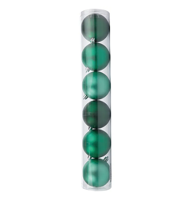 Tubo Bolas De Natal Sortidas Verde Esmeralda 5cm com 6Un - Ref 1071311 Cromus