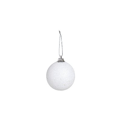 Bolas de Natal Branca Nevada Glitter 5cm com 6Un - Ref 1921469 Cromus