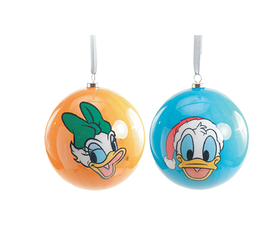 Bolas de Natal Disney Donald e Margarida 10cm com 2 Un - Ref 10190463 Cromus