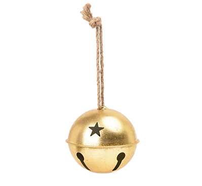 Enfeite Pendurar Guizo de Metal Dourado 12cm com 1 Un - Ref 1044513 Cromus