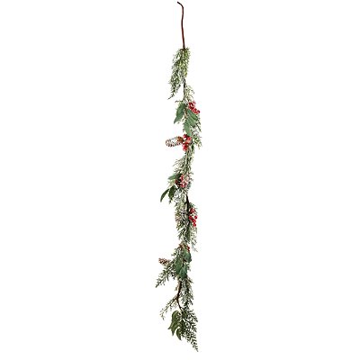 Galho Longo Festão Nevado Galhos e Frutas 140cm - Ref 1041233 Cromus