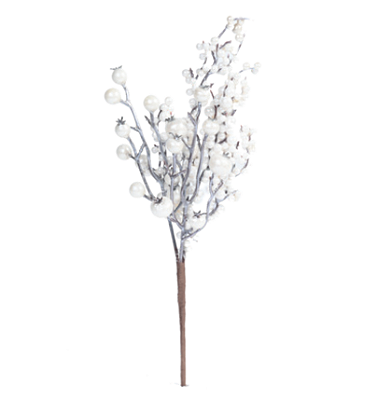 Galho de Berry Branco Perolado 35cm - Ref 1091087 Cromus