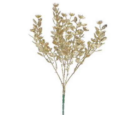 Galho de Eucalipto de Glitter Dourado 40cm - Ref 1022270 Cromus
