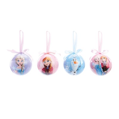 Bolas de Natal Disney Frozen Ana e Elza 8cm com 4un - Ref 1118105 Cromus