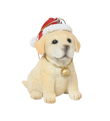 Cachorro Labrador de Resina Sentado com Gorro Noel 7.5cm com 1 Un- Ref 3111350 Cromus