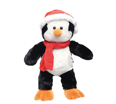 Pelúcia Pinguim com Cachecol Vermelho 40cm - Ref 1026315 Cromus