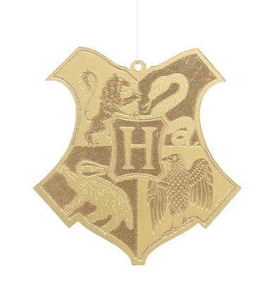 Pingente Brasão Harry Potter Acrilico Dourado 12cm - Ref 1092639 Cromus