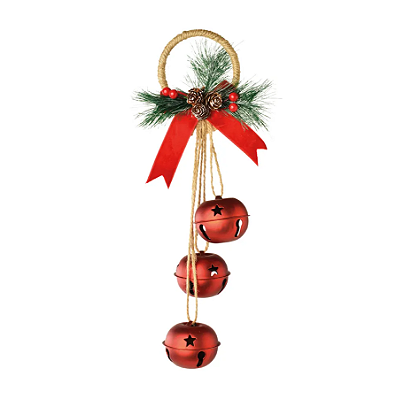 Enfeite Pendurar Guirlanda Guizos Vermelhos 36cm - Ref 1016114 Cromus