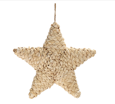 Enfeite de Pendurar Estrela Rustica de Palha 16x18cm - Ref 1005192 Cromus