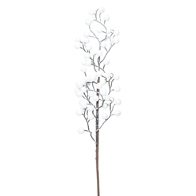 Galho de Natal Berry Branco Metalizado 59cm - Ref 3100060 Cromus