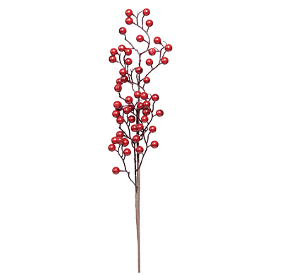 Galho de Natal Berry Metalizado Vermelho 59cm - Ref 3100059 Cromus