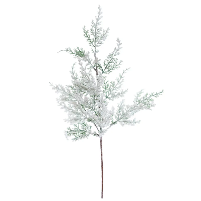 Galho de Natal Cipreste Verde Nevado 63cm - Ref 3119928 Cromus