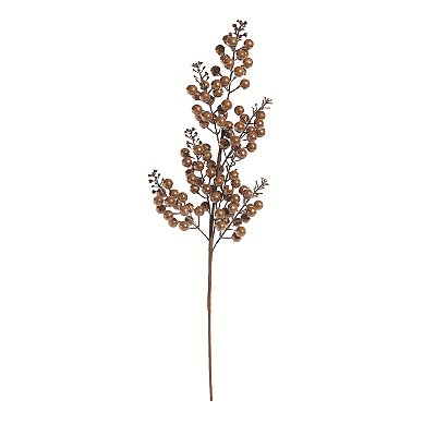 Galho de Natal Berry Marrom Perolizado 60cm - Ref 1069446 Cromus