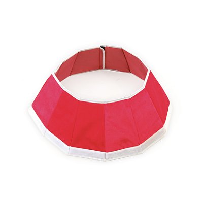 Saia Para Árvore de Natal Rígida Desmontável Vermelha de Veludo Branco 68cm - Ref 1042058 Cromus
