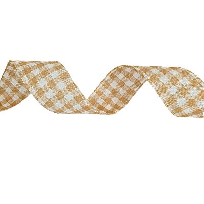Fita Aramada Xadrez Branco e Creme 6,3cmX914cm - Ref 1073605 Cromus