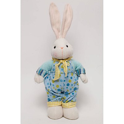 Coelho de Pelúcia em Pé com Roupa Azul claro (Sunshine) Cromus