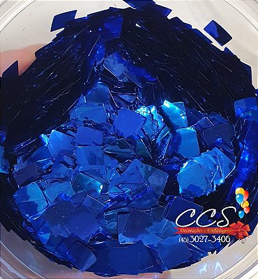 Confete Metalizado para Balão Azul Escuro Quadrado 1cm com 3 Gramas