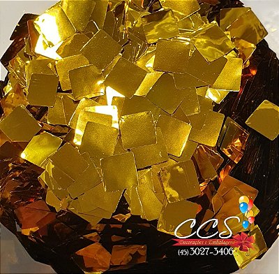 Confete Metalizado para Balão Dourado Quadrado 1cm com 3 Gramas