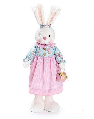 Coelha em Pé Jardim Cestinha - 69cm x 16cm x 16cm - Linha Vanilla - Cromus