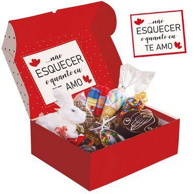 Cesta na Caixa Para Você Vermelho 33x23x10cm M  - 01 unidade - Cromus  13003860