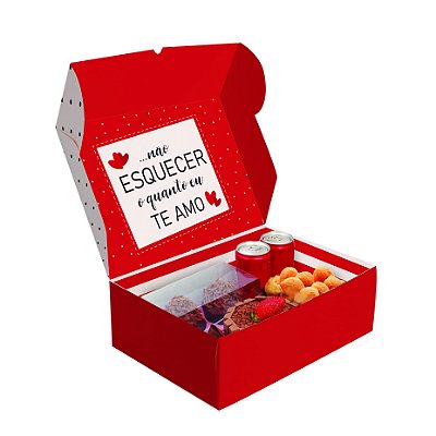 Cesta na Caixa Para Você Vermelho 27x19x9cm P  - 01 unidade - Cromus  13003859