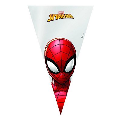 Cone para doces Festa Homem Aranha - 18x30cm - 50 unidades - Cromus 11600024