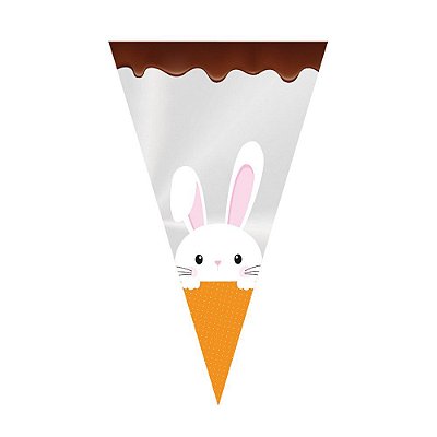 Cone para doces Festa Coelho Adoleta  - 18x30cm - 50 unidades - Cromus 11600015