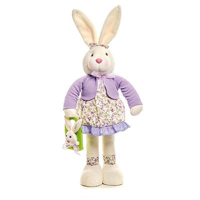 Coelha em Pé De Vestido Lilas 52cm (Sweet) Cromus 1823473