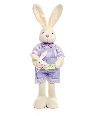 Coelho em Pé Com Macacão e blusa Listrada Lilas (Sweet) Cromus 1822472