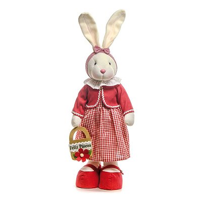 Coelha de Páscoa em Pé com Vestido e Bolsa na Mão M (Goiabinha) 1822460 Cromus
