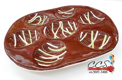 Prato Decorativo De Cerâmica de Porta Ovos Cromus 214388