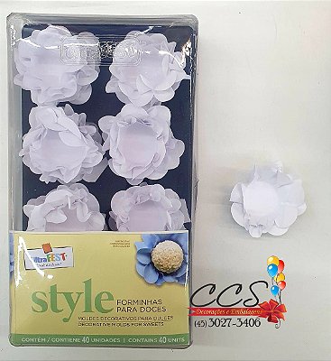 Forminha Para Docinhos Style Branca com 40 Unidades ULTRAFEST 3664.02