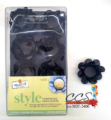 Forminha Para Docinhos Style Preta com 40 Unidades ULTRAFEST 3667.02