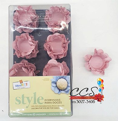 Forminha Para Docinhos Style Rosa Chanell com 40 Unidades ULTRAFEST 3996.01