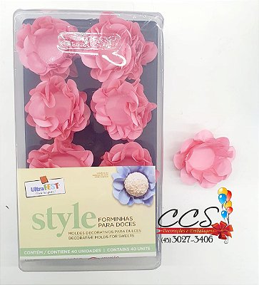 Forminha Para Docinhos Style Rosa Baby com 40 Unidades ULTRAFEST 4364.01