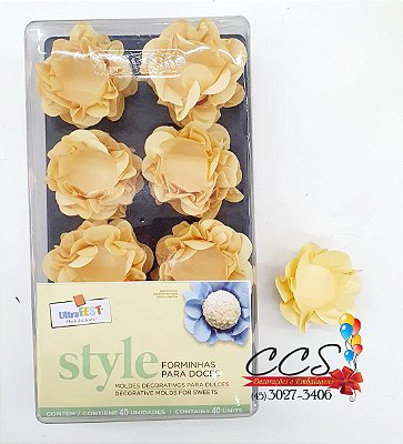 Forminha Para Docinho Style Amarelo Vanilla com 40 Unidades ULTRAFEST 4474.01
