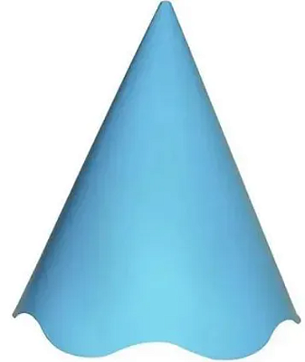 Chapéu de Aniversário Papel Azul Claro Liso 8 un - Silver